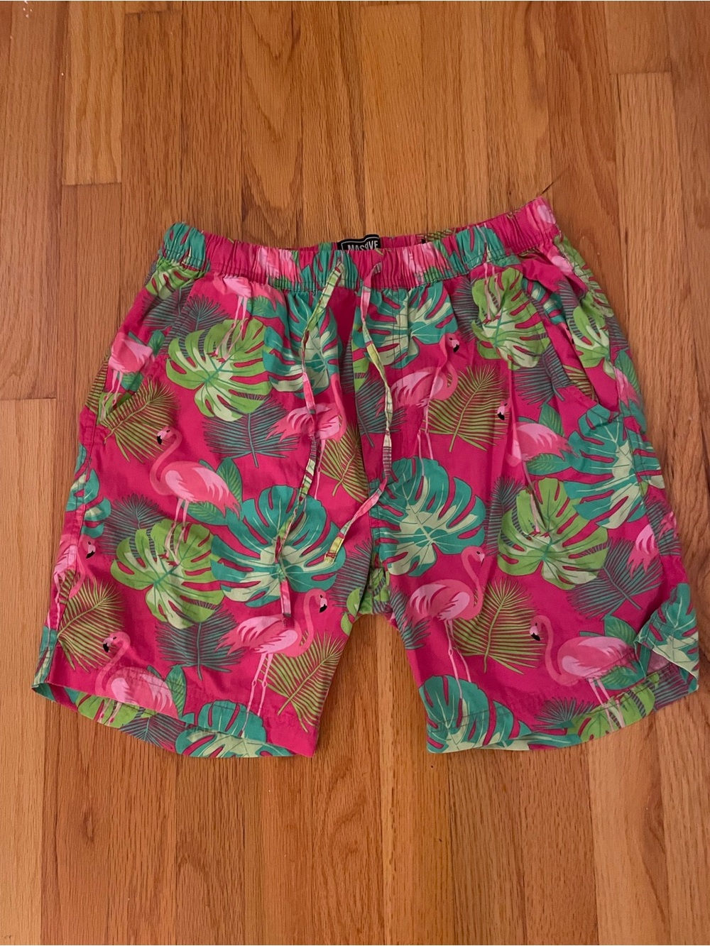 Men’s Pink Tropical Flamingo Swim Trunks
